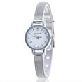 Women Ladies Silver Stainless Steel Mesh Band Wrist Watch Ladies