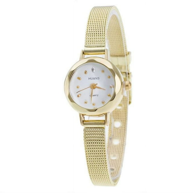 Women Ladies Stainless Steel Mesh Band Wrist Watch Easy Reader Wide