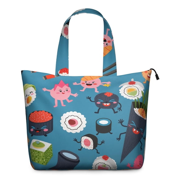 Women Ladies Travel Weekender Bag Sushi Tote Bag Fit . Inch Laptop Computer Airplane Duffel for Gym Sessions Yoga Classes