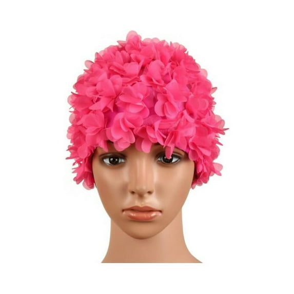Women Ladies Vintage Style Floral Flower Adult Swimming Swim Cap Bathing Hat