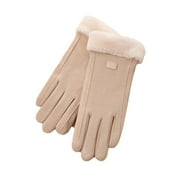 Women Ladies Winter Gloves TouchScreen Fleece Suede Warm Soft Fur Lin Sale J3Z1