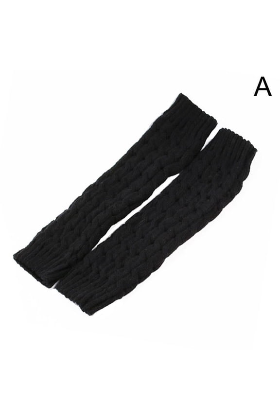 Women Ladies Winter Warm Leg Warmers Cable Knit Knitted Crochet Long Sock Gift V0A7