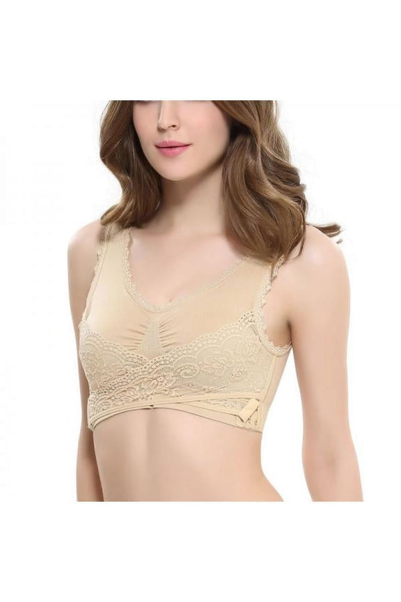 Women Lady Bras Cross Side Buckle Without Rims Sports Sleep Underwear