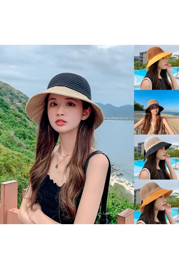 Women Lady Girls Breathable Bucket Hat Casual Wide Large Brim Polyester Cap for Outdoor Bucket Hat Casual Wide Brim Polyester Breathable Fishing Cap for Outdoor