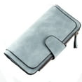 thumbnail image 1 of Women Lady Leather Trifold Card Wallet Clutch Checkbook Handbag Zip Purse Card Phone Holder Long Design Lady Fashion Wallets,F, 1 of 5