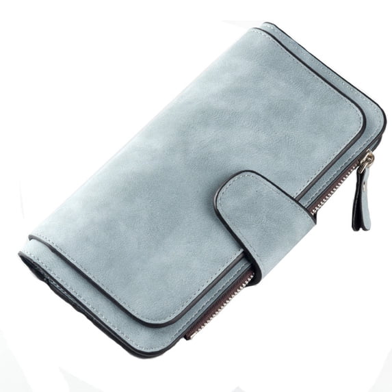 Women Lady Leather Trifold Card Wallet Clutch Checkbook Handbag Zip Purse Card Phone Holder Long Design Lady Fashion Wallets,F