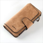 Women Lady Leather Trifold Card Wallet Clutch Checkbook Handbag Zip Purse Card Phone Holder Long Design Lady Fashion Wallets