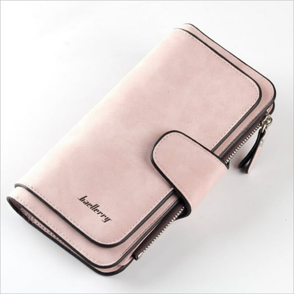 Women Lady Leather Trifold Card Wallet Clutch Checkbook Handbag Zip Purse Card Phone Holder Long Design Lady Fashion Wallets