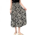 thumbnail image 1 of Women Lady Midi Skirt Pleated Elastic High Waist Floral Ruffle Chiffon A-line, 1 of 6