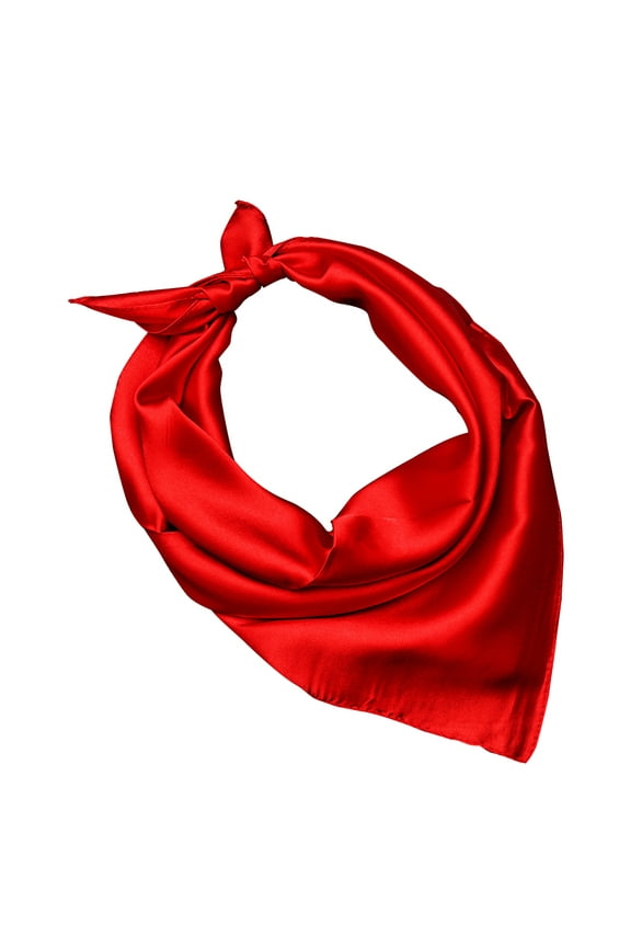 Women Lady Solid Color Wrap Scarf Fashion Accessory (Red)