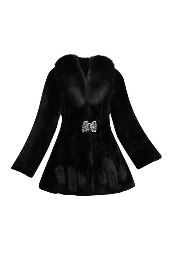 Women Lady Winter Warm Outwear Coat Plush Jacket Overcoat