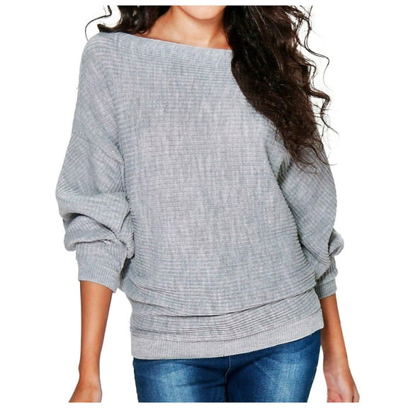 Women Lady's Long Sleeve Solid T-Shirt Batwing Sleeve Loose Sweater Top