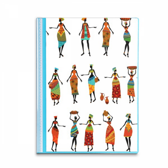 Women LadyTotems African Dresses Book Sheet Protectors Portfolio Binder Folder