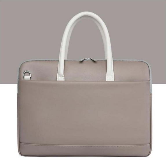 Women Laptop Bag PU Leather 14 15.6 Inch Laptop Sleeve Case for Macbook Air Pro Notebook bag Carrying Men Handbag Tablet Cover (GRAY,15.6-inch)