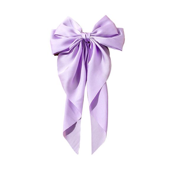 Women Large Bow Ribbon Satin Hair Clip - Retro Design, Lightweight Spring Clip, High Quality Fabric, Perfect for Parties, Weddings, Daily Use