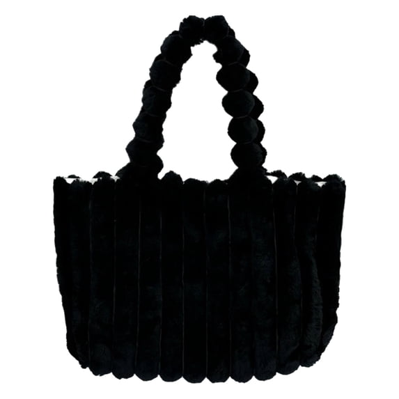 Women Large Capacity Furry Tote Bag High End Plush Shoulder Handbag