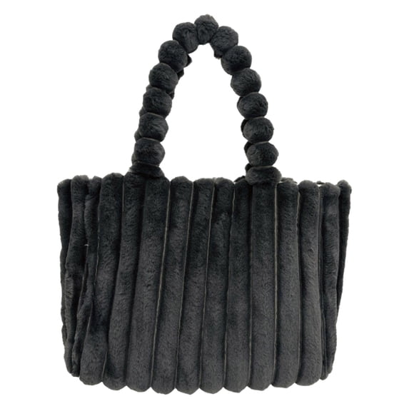 Women Large Capacity Furry Tote Bag High End Plush Shoulder Handbag