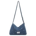 thumbnail image 1 of Women Large Capacity Shoulder Bag With Zipper Closure Polka Dot Crossbody Purse Adjustable Strap Shoulder Messenger Bag For Travel Shopping Work Daily Use (Blue), 1 of 13