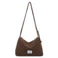 thumbnail image 1 of Women Large Capacity Shoulder Bag With Zipper Closure Polka Dot Crossbody Purse Adjustable Strap Shoulder Messenger Bag For Travel Shopping Work Daily Use (Coffee), 1 of 12