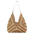 thumbnail image 1 of Women Large Capacity Straw Woven Tote Bag Beach Travel Bag (Light Brown) Shoulder Bags for Women, 1 of 10