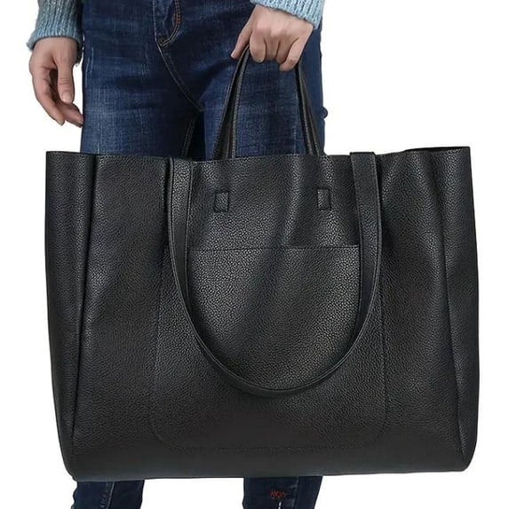 Women Large Capacity Tote Bag for Women, PU Leather Shoulder Handbag Work Tote Bag with Travel Bag Computer Bag for Office Travel