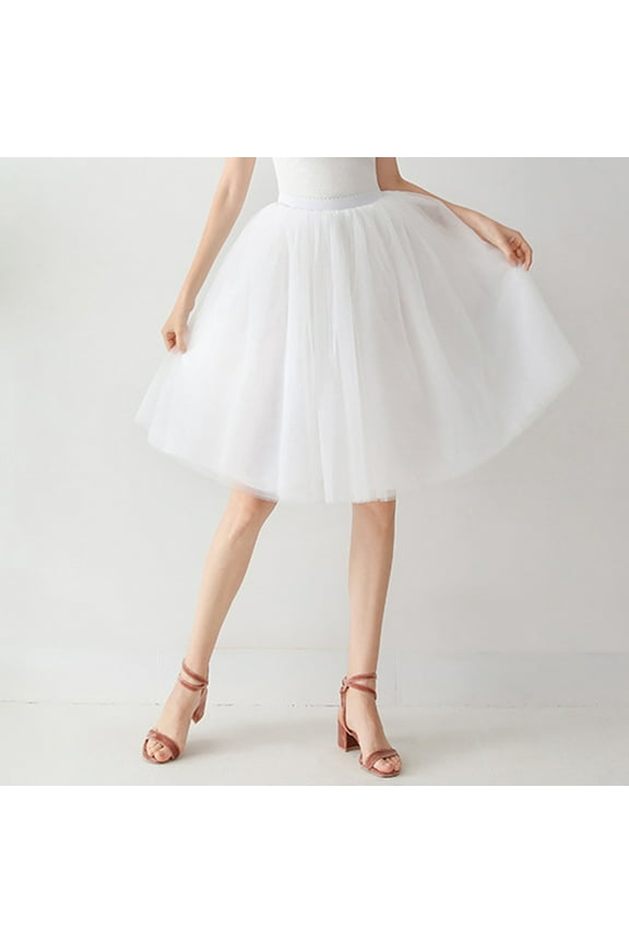 Women Large Costume Tulle Skirt Tutu Underskirt Short Ball Gown Ballet Dance Evening Dress Polyester