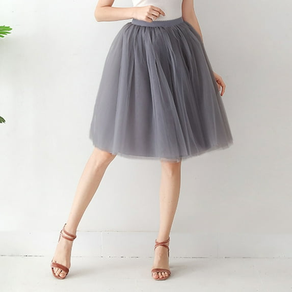 Women Large Costume Tulle Skirt Tutu Underskirt Short Ball Gown Ballet Dance Evening Dress Polyester