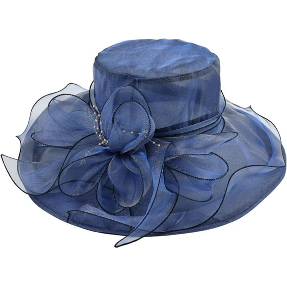 Women Large Flower Tea Party Fascinator Hat Church Cocktail Easter British Organza Dress Hat Cap Headpieces