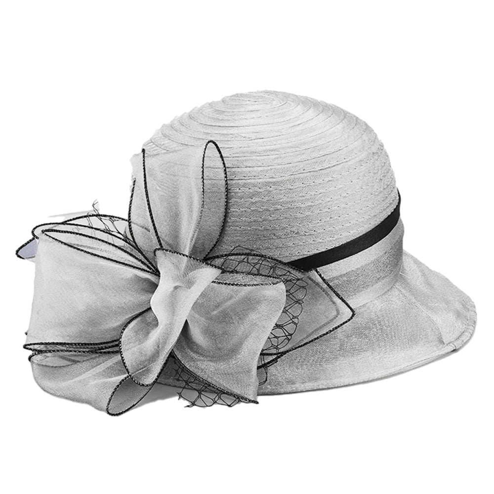 Women Large Flower Tea Party Hat Church Cocktail Easter British Organza