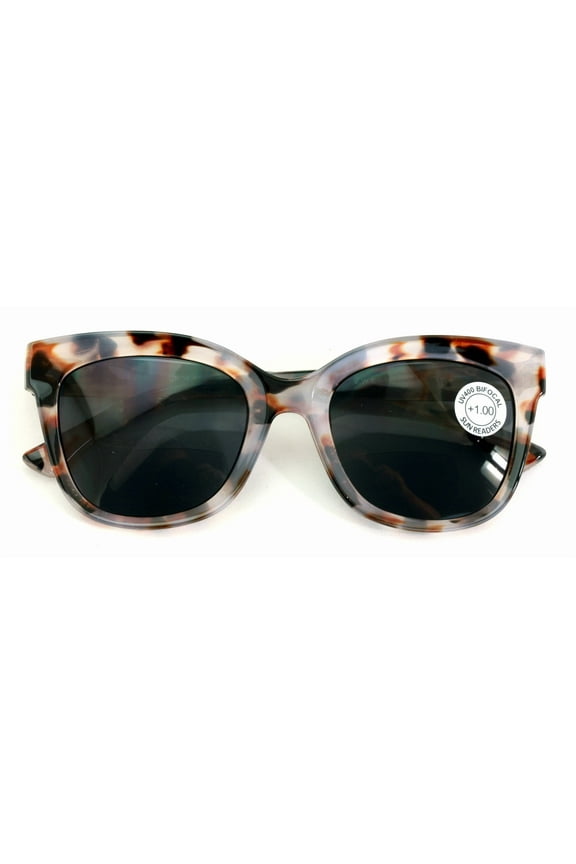 Women Large Oversized Bifocal Reading Sunglasses – UV Protection Tinted Lens Wide Fitment Reader CR06 +1.75