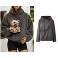 thumbnail image 1 of Women Large Pet Pouch Sweatshirt Oversized Dog Carrying Hoodie Fashionable Long Sleeve Oversized Pocket Pullover Sweatshirt Fall Clothes, 1 of 9