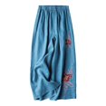 thumbnail image 1 of Women Large Size Casual Pants Cotton And Linen Loose Cropped Pants Wide Leg Pants, 1 of 3
