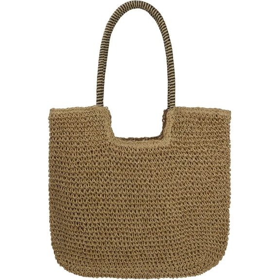 Women Large Straw Beach Bag Handmade Woven Shoulder Bags Hobo Tote Handbag Purse for Summer
