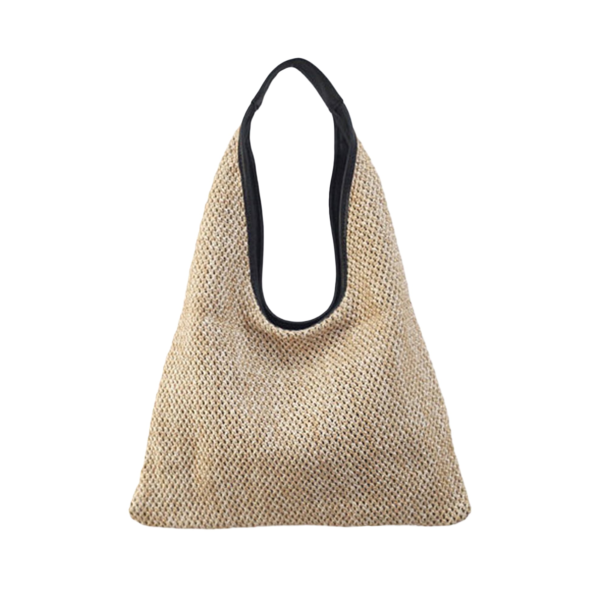 Women Large Straw Shoulder Bag, Boho Handwoven Tote Purse Beach Bag