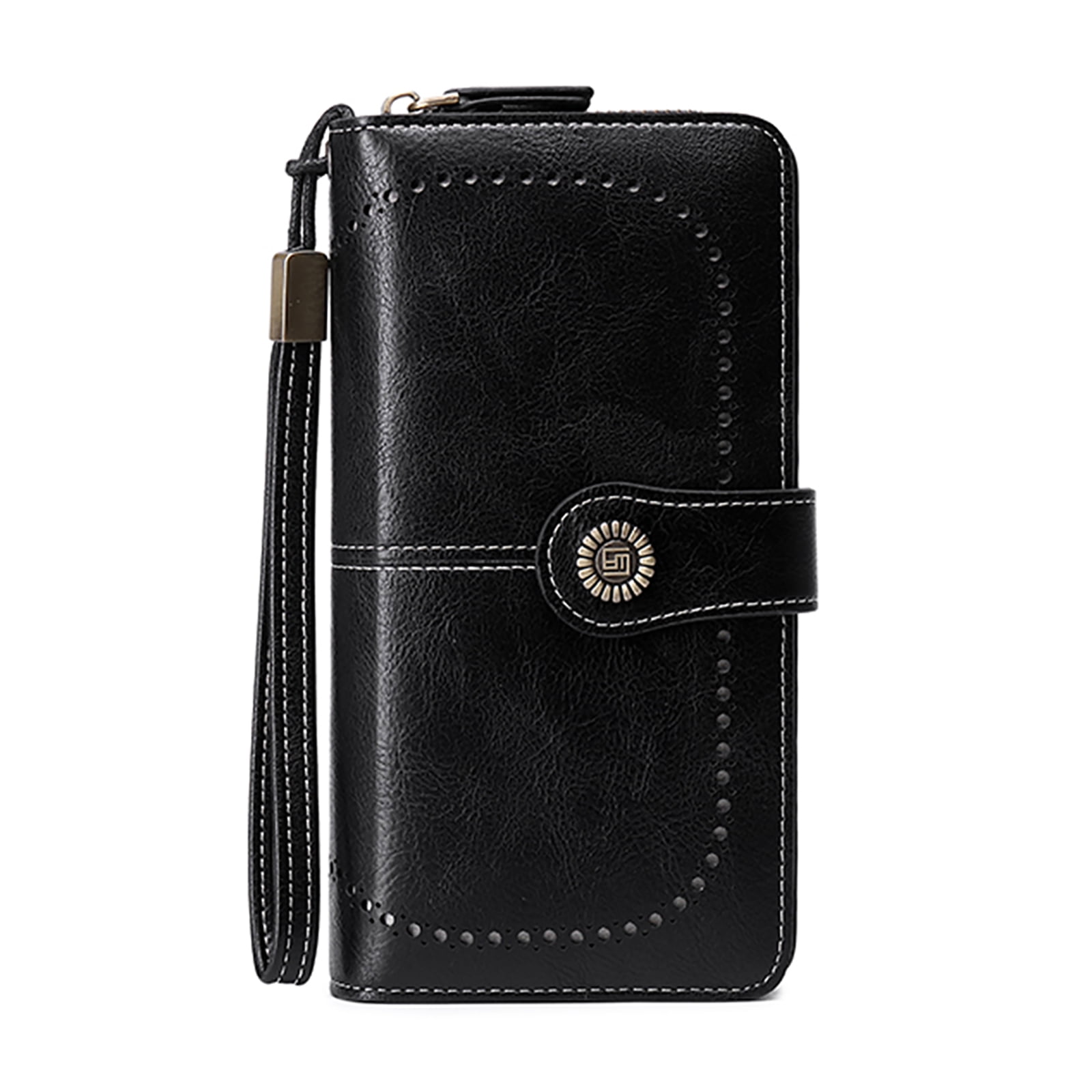 Crocodile Embossed Leather Card Holder - Black | Le Alfré - Foto 11