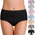 thumbnail image 1 of Women Leak Proof Incontinence Underwear Washable Absorbent Mid Waist Panties Postpartum Bladder Control Briefs Light Blue L, 1 of 5