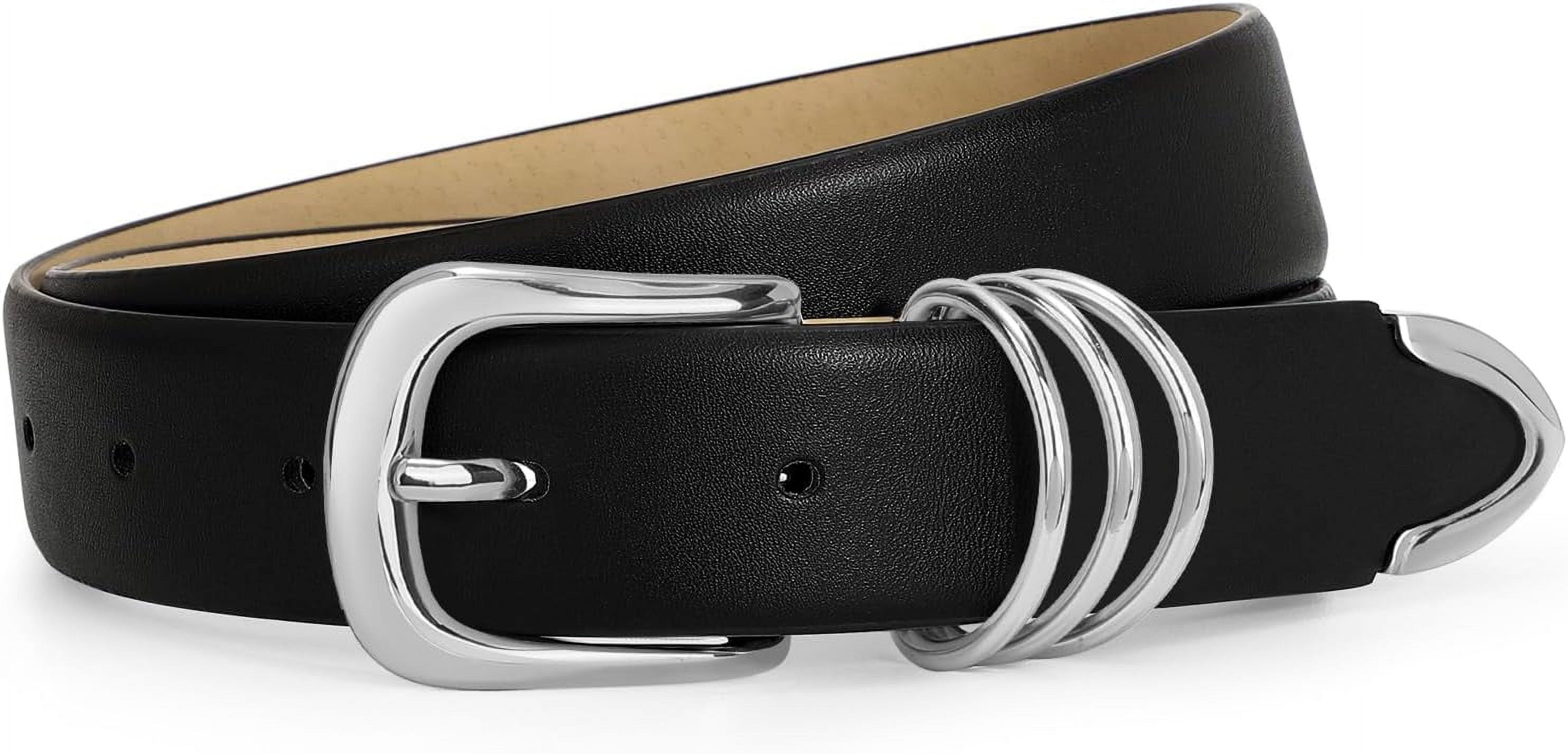 Women\'s Faux Leather Belt with Gold Buckle for Jeans Pants JASGOOD Women Leather Belt for Jeans Pants Fashion Ladies  main image 3