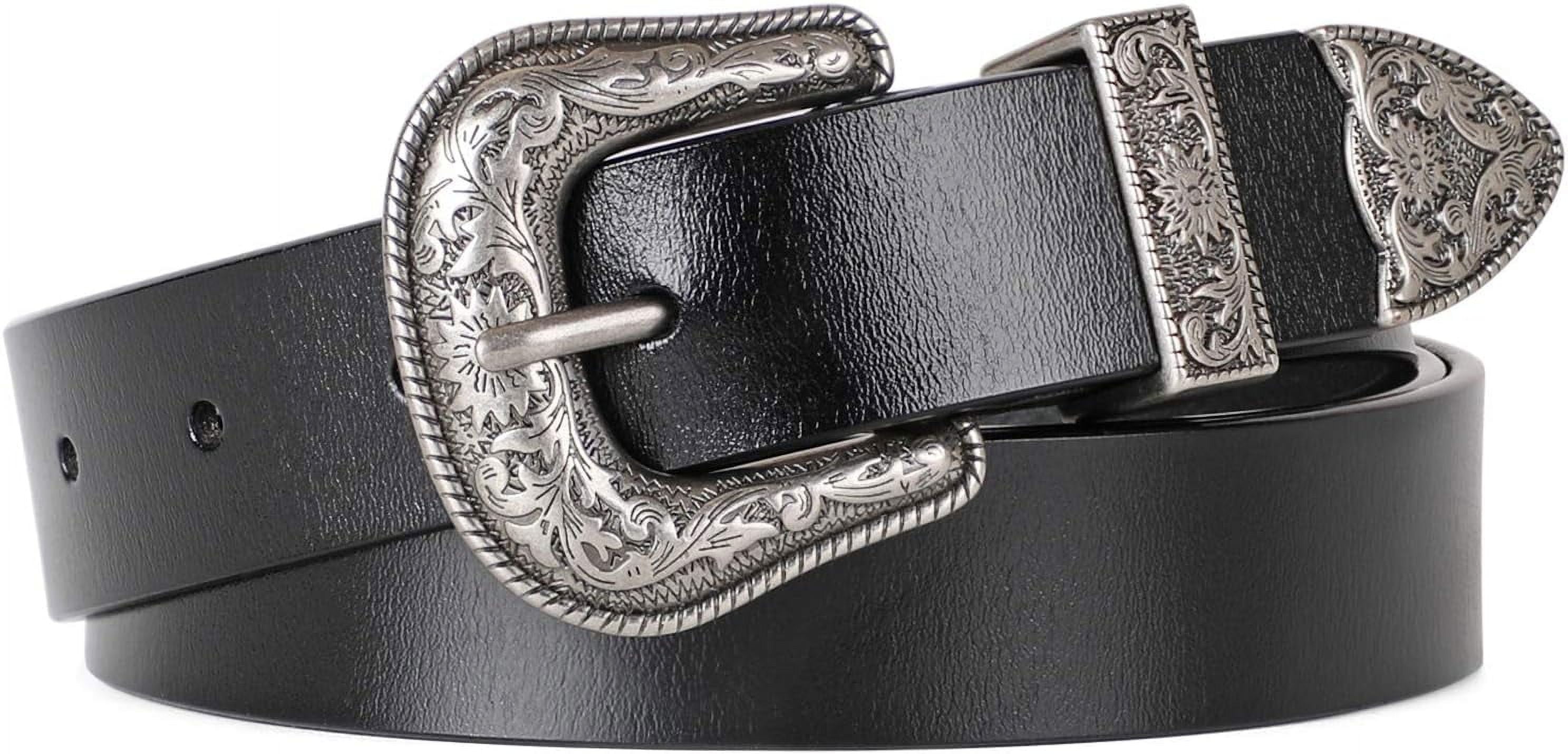 Women Leather Belts Ladies Vintage Western Design Black  display picture 3