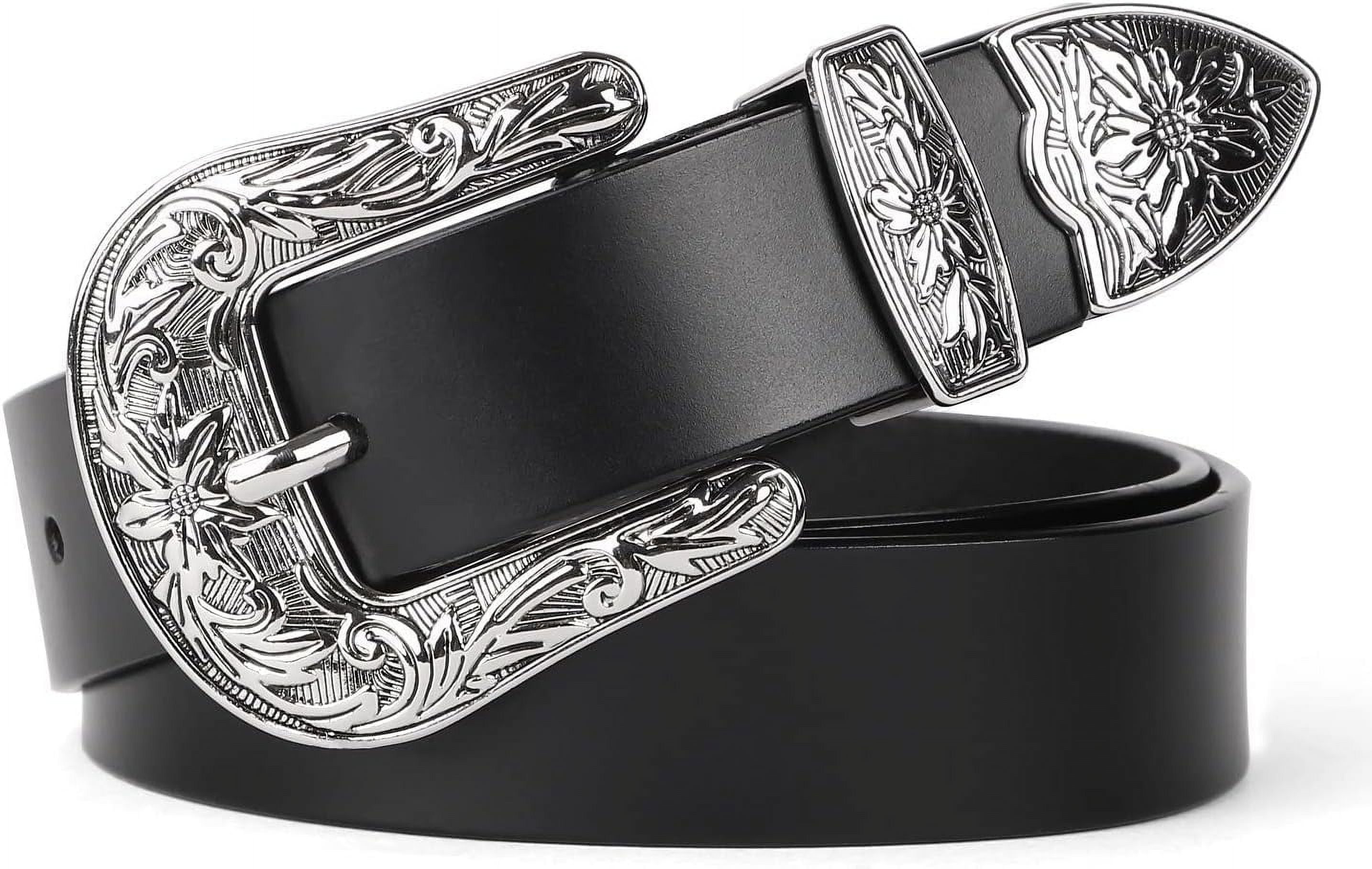 Women Leather Belts Ladies Vintage Western Design Black  display picture 1