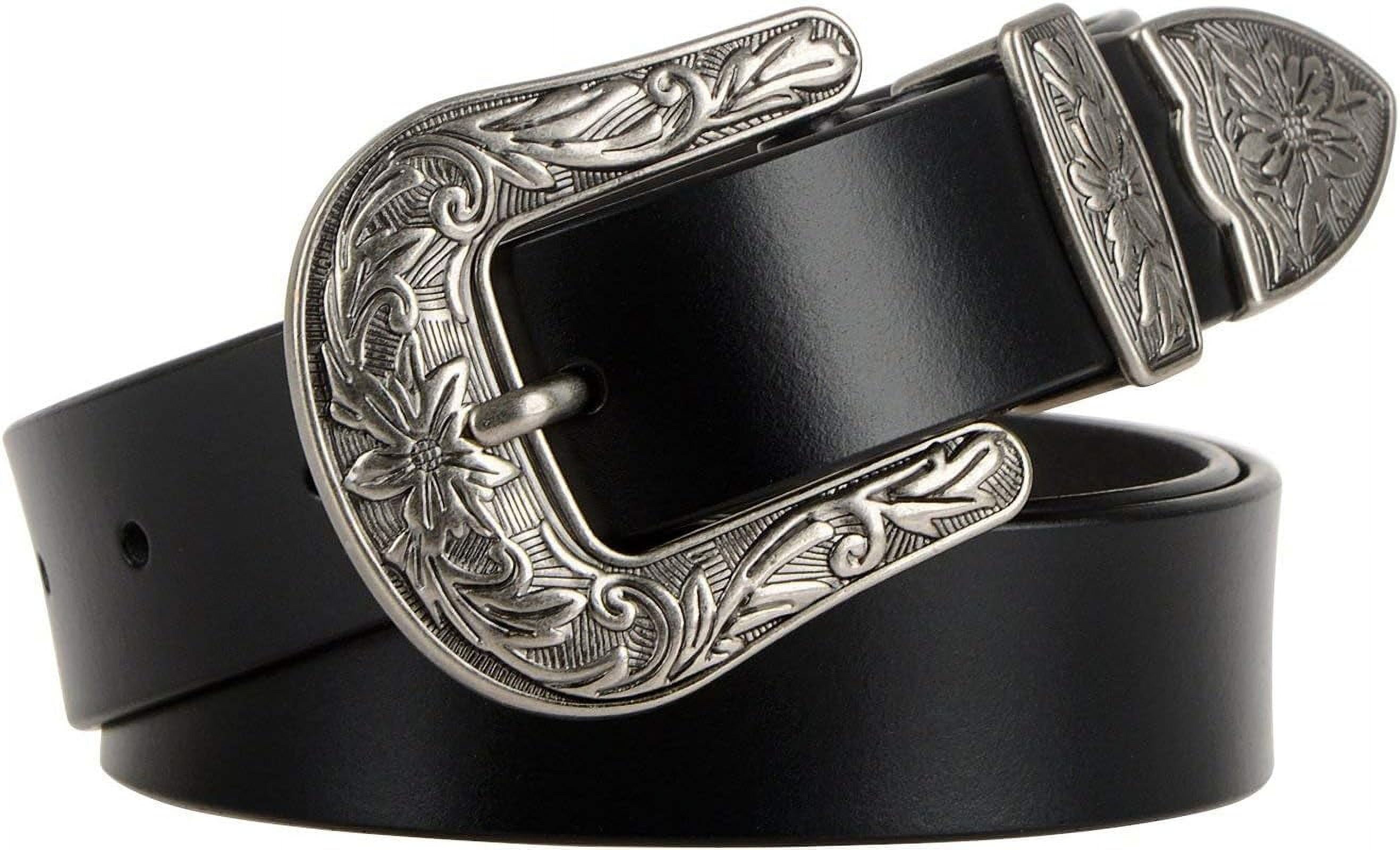 Women Leather Belts Ladies Vintage Western Design Black  display picture 2
