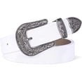 thumbnail image 1 of Women Leather Belts Ladies Vintage Western Design Black Waist Belt for Pants Jeans Dresses, 1 of 9