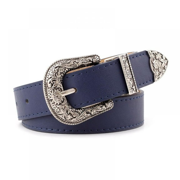 Leather Belts Ladies Vintage Western Design Black Waist Belt for Pants Jeans Dresses