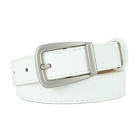 Women Leather Belts for Jeans Dress Fashion Ladies Belt with Silver Buckle