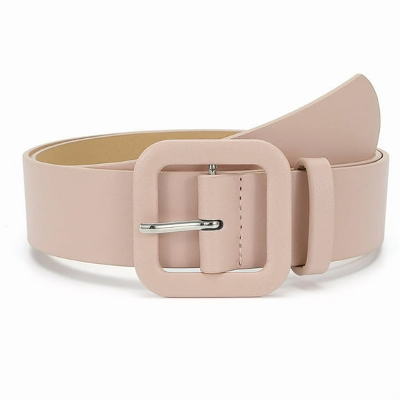 Women Leather Belts for Jeans Pants Dresses Fashion Ladies Waist Belt with Gold Square Buckle