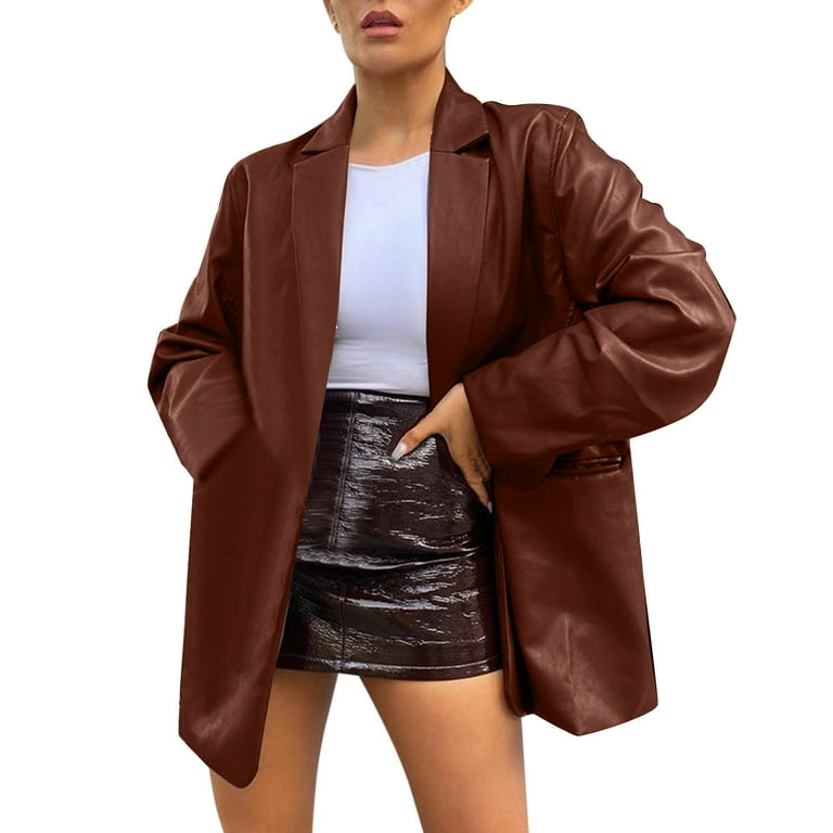 Oversized leather blazer discount