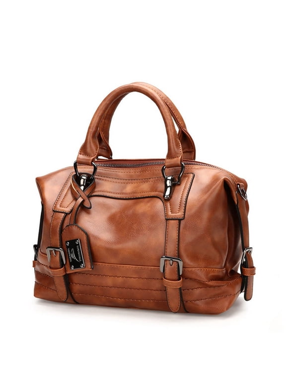 Women Leather Fashion Ladies Messenger Handbag Shoulder Bag Tote Satchel Purse Brown