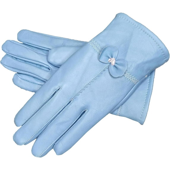 Women Leather Gloves Winter Warm Real Lambskin Fleece Lined Driving Gloves