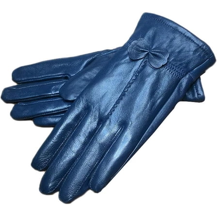 Women Leather Gloves Winter Warm Real Lambskin Fleece Lined Driving Gloves