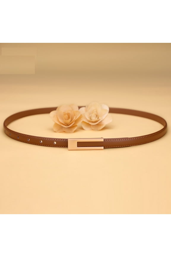 Women Leather Skinny Belt Thin Waist Belts Dresses Pants Jeans Pant Belt V Taper Belt Leather Belt Woman Crow Belt Extra Wide Belt Fashion Leather Metal Buckle Unisex Women Men Belt Casual Business