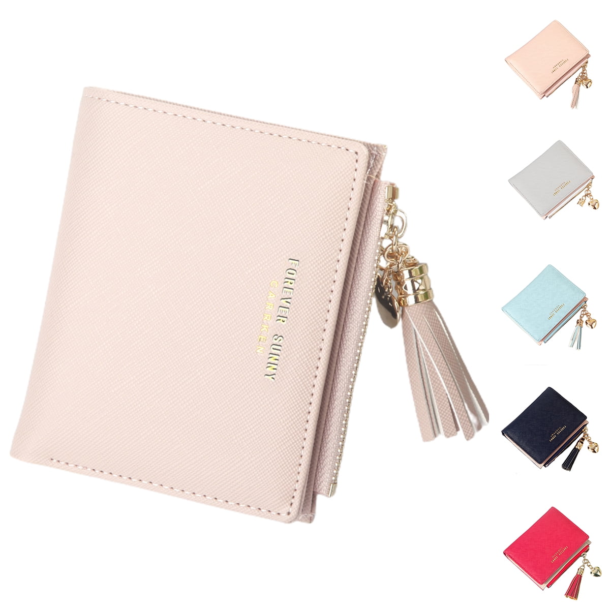 Women Leather Wallet RFID Blocking Bifold Slim Coin Purse Credit Card Holder with Zipper Pocket Case Gray Walmart